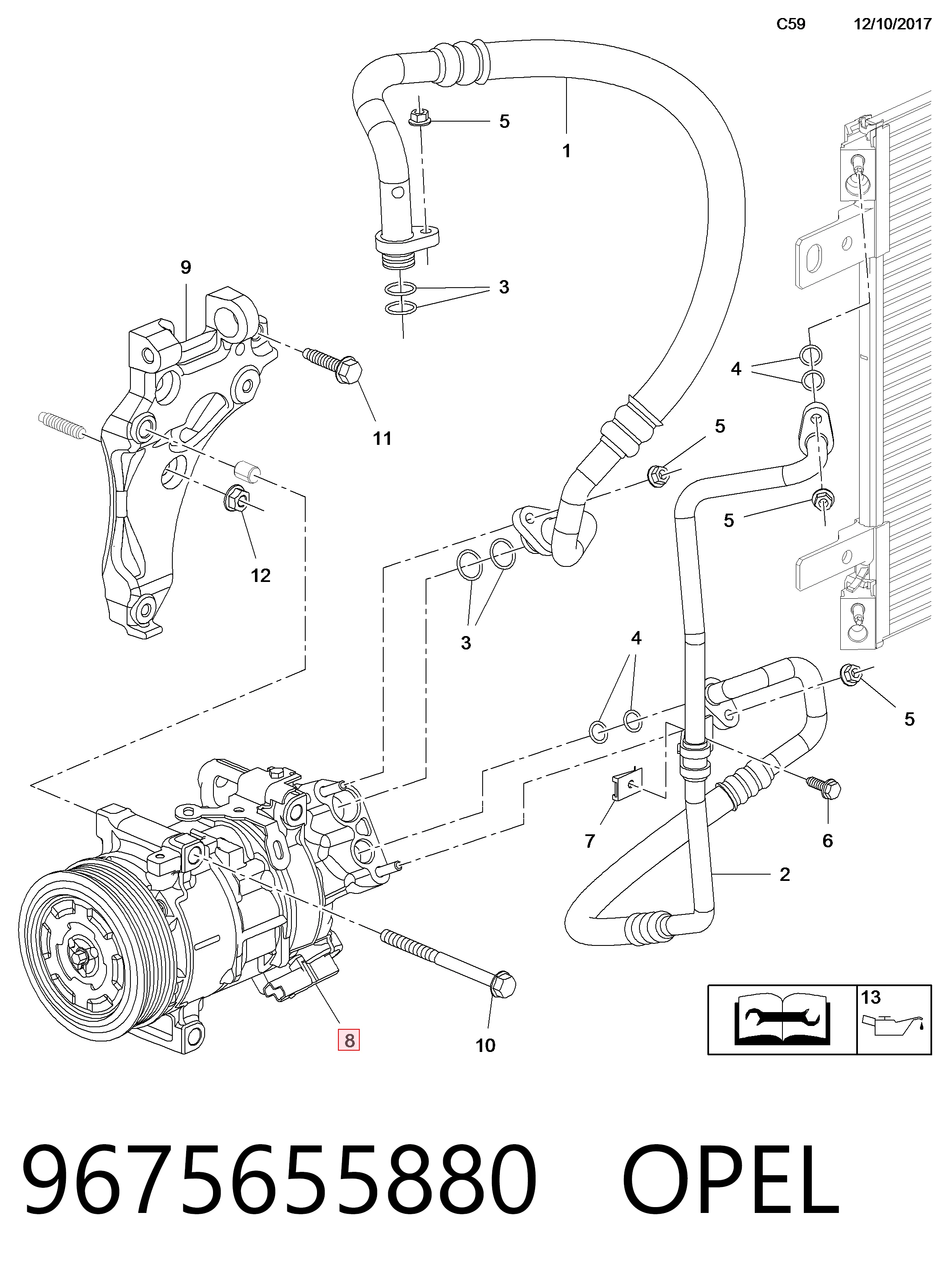 9675655880 Opel Compresor climatizador