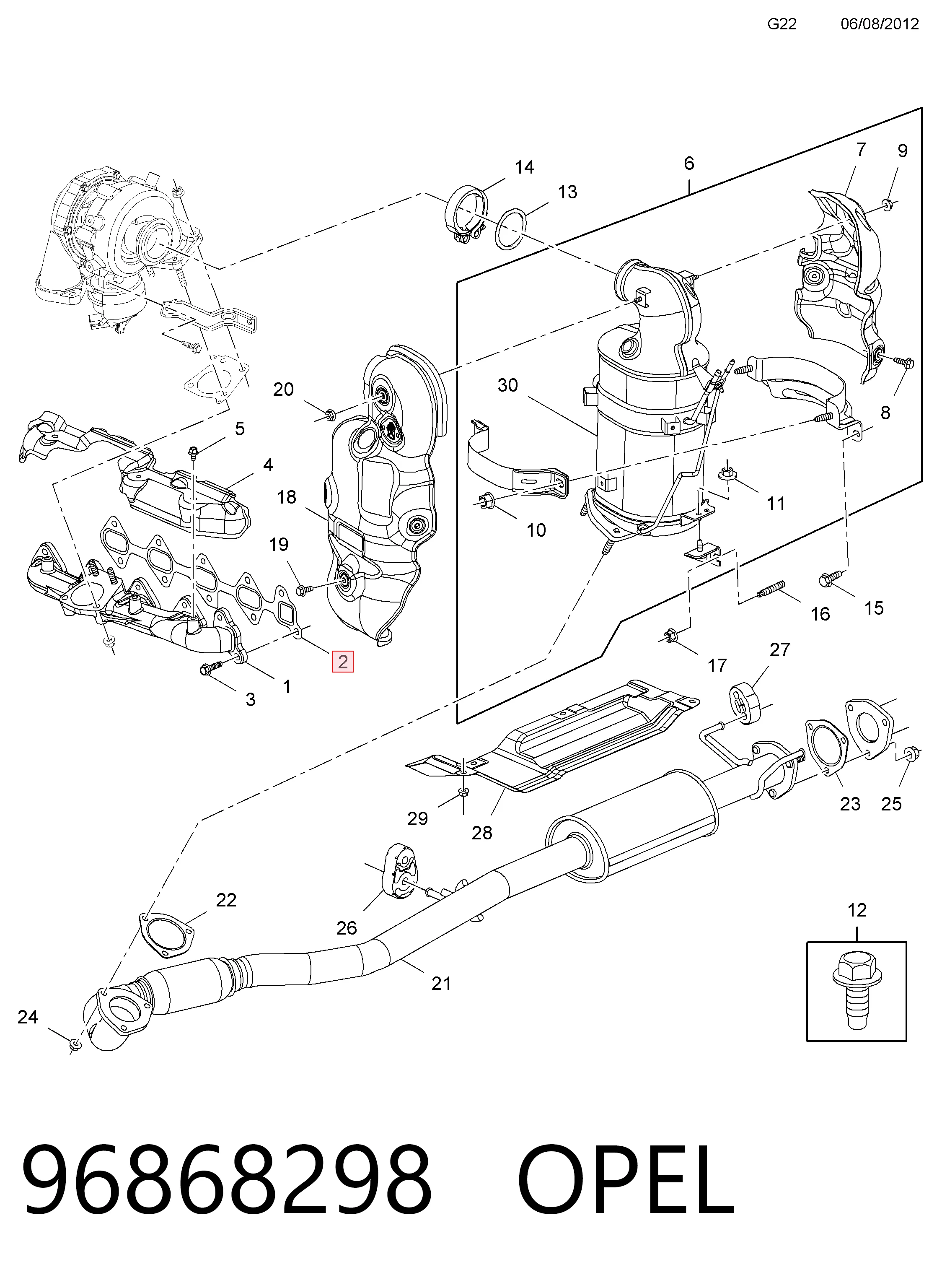 Comprar Junta de colector de escape Chevrolet Captiva II C140 a bajo precio