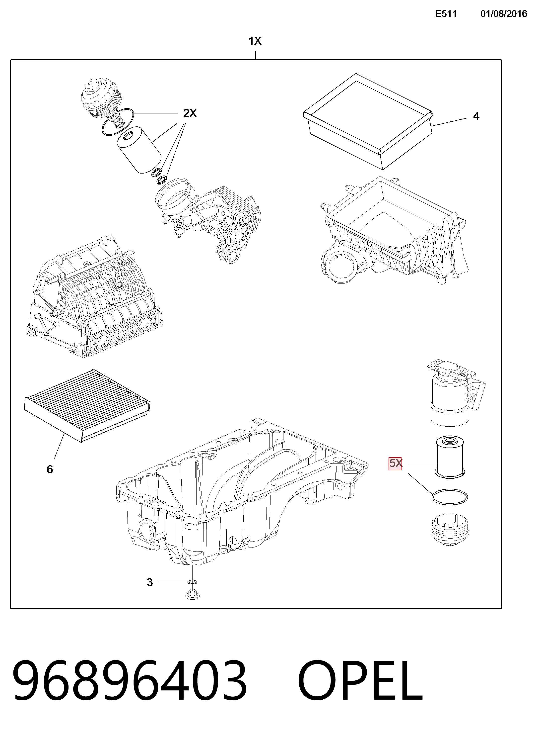 Filtro de combustible para Opel Mokka J13
