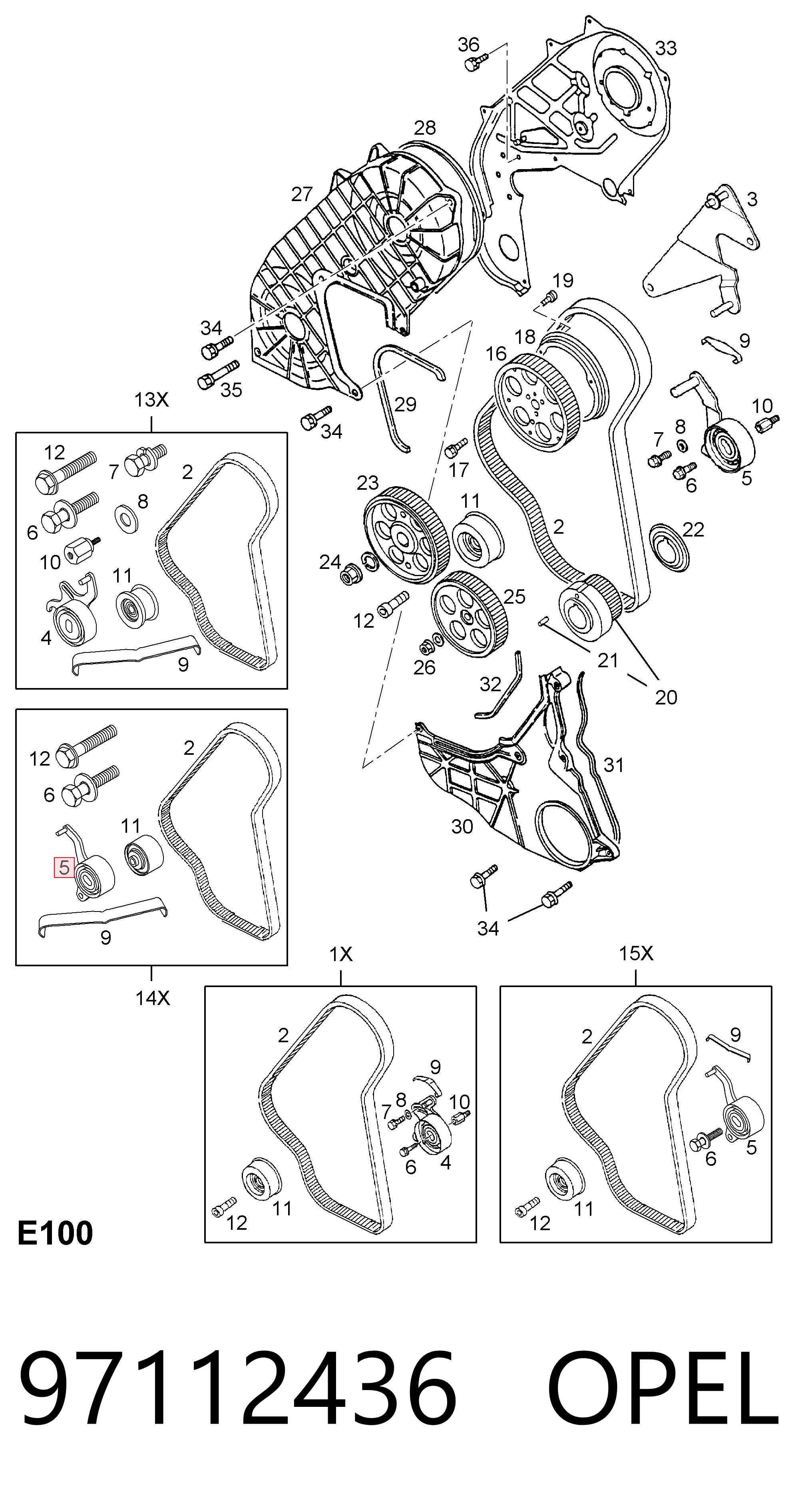 Rodillo tensor cadena para Opel Combo  ()