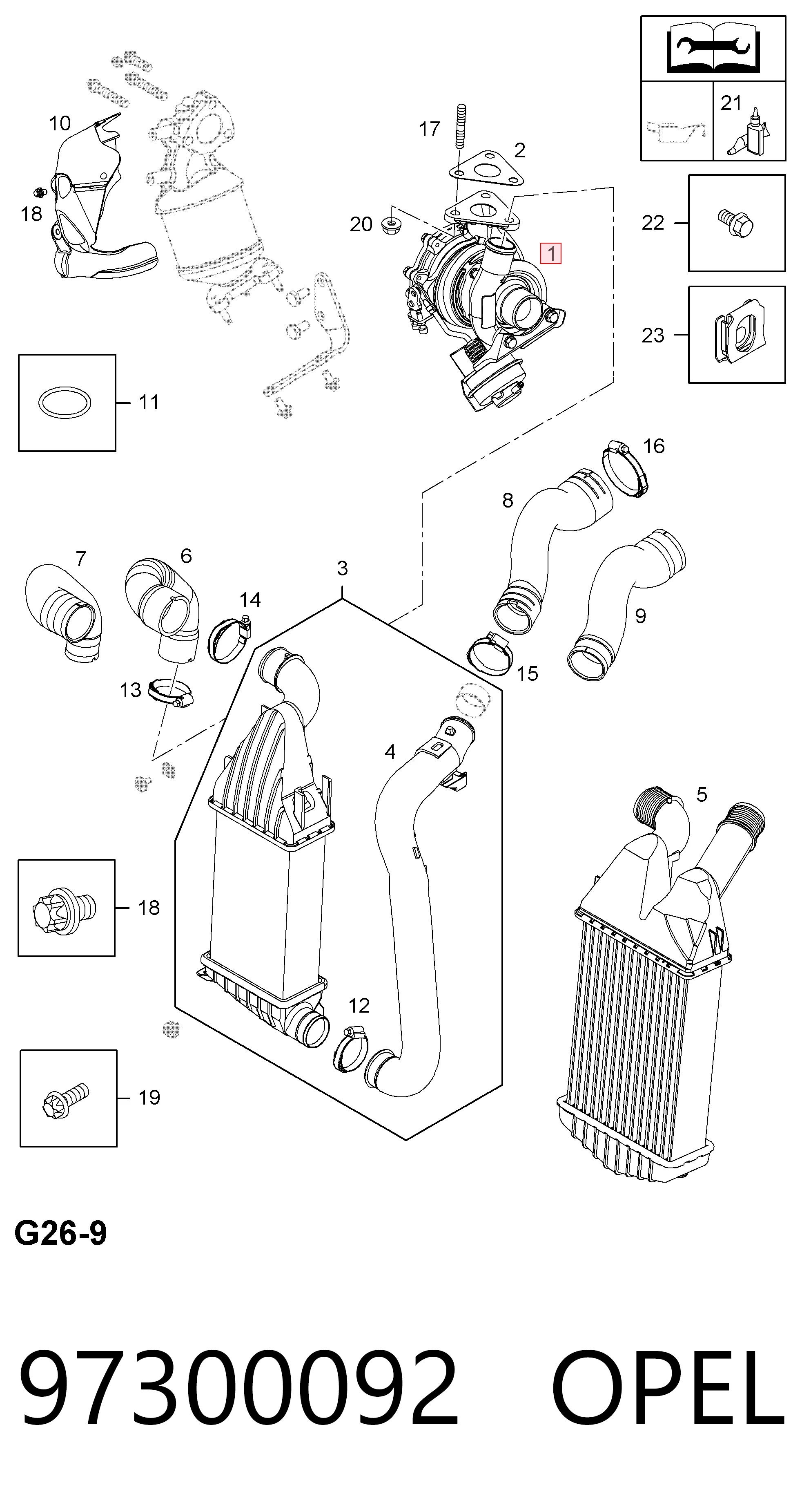 97300092 Opel Turbo para motor