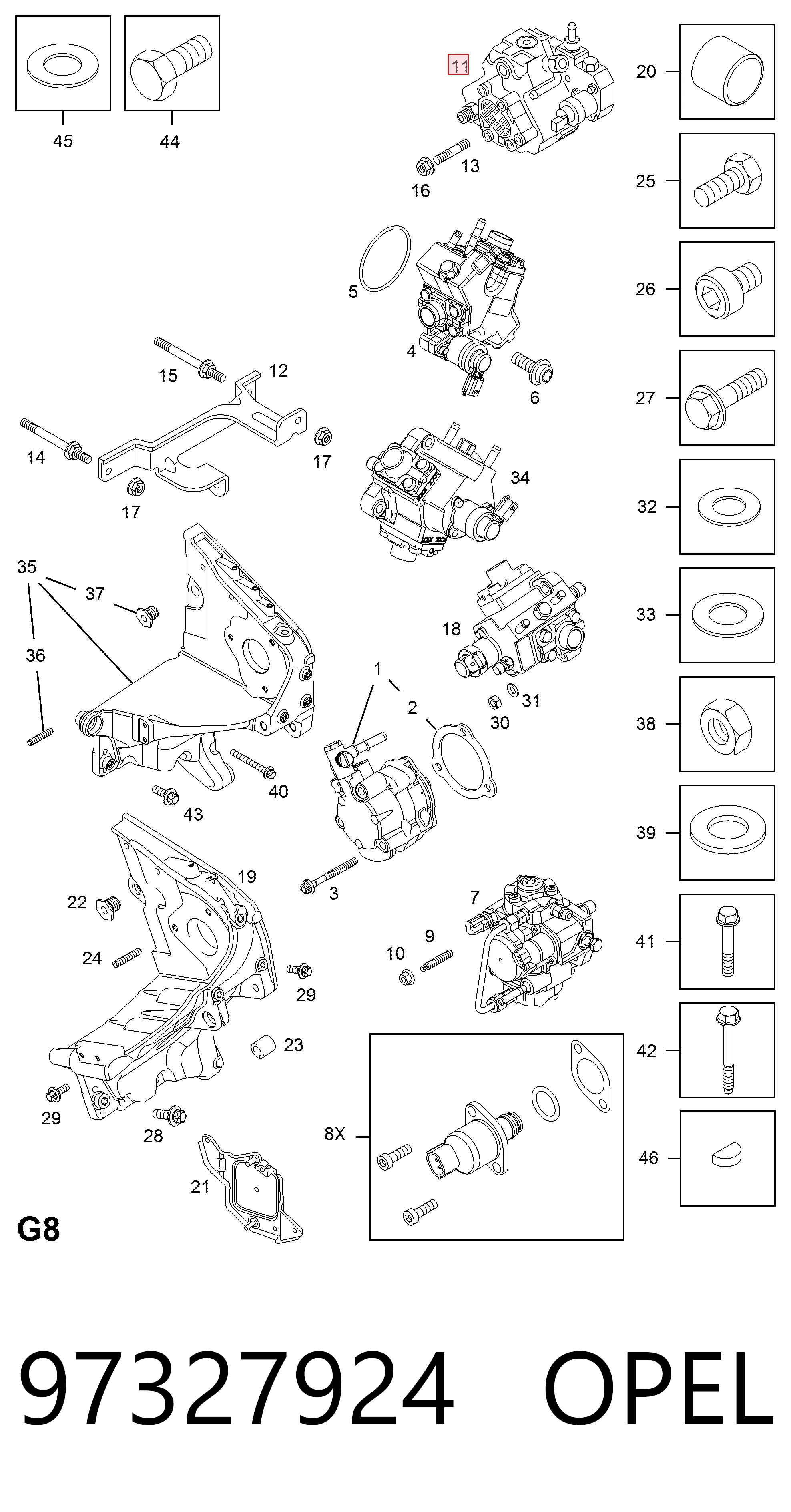 97327924 Opel Bomba de inyección