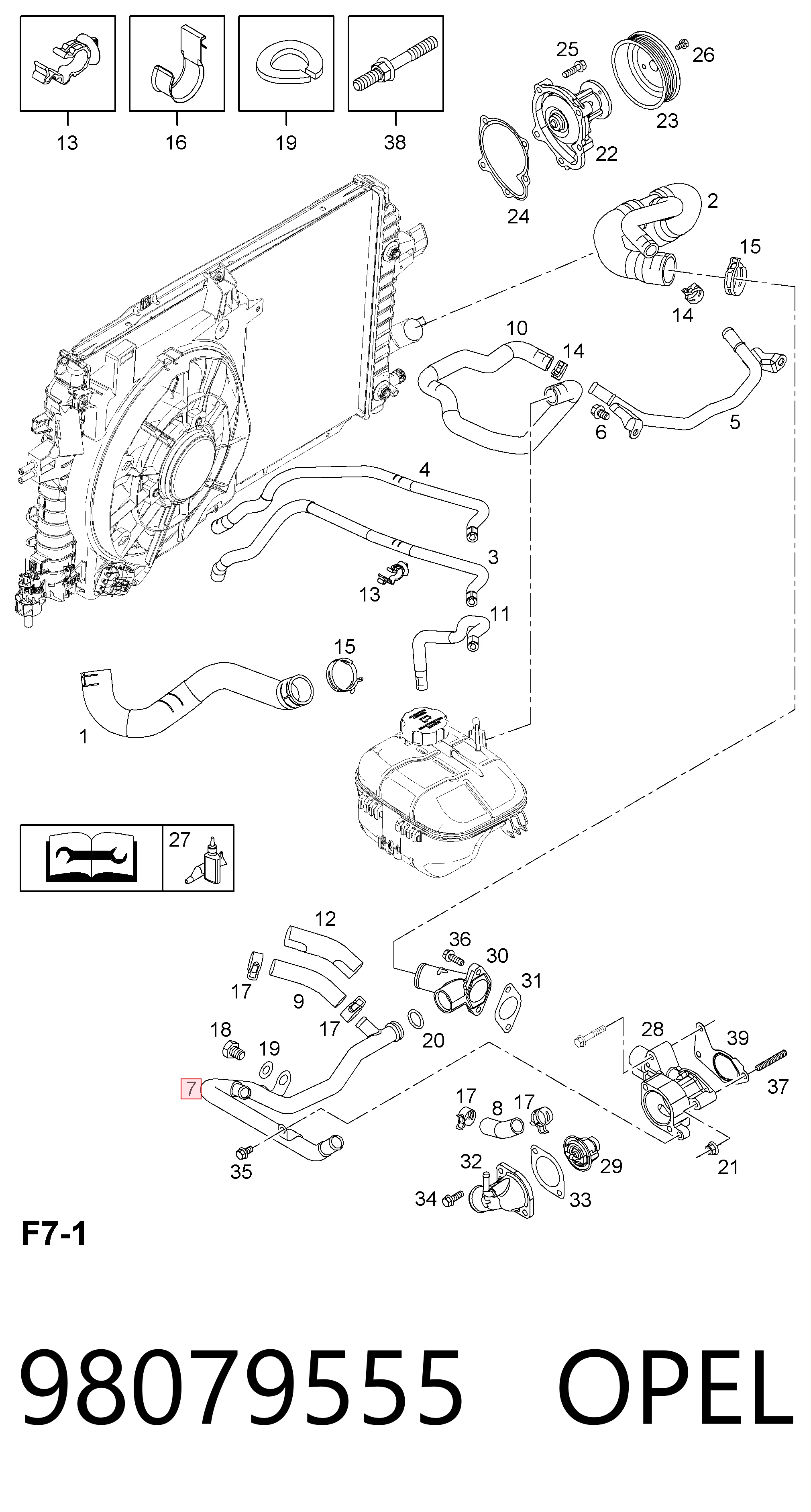Manguito de radiador General Motors 55581546