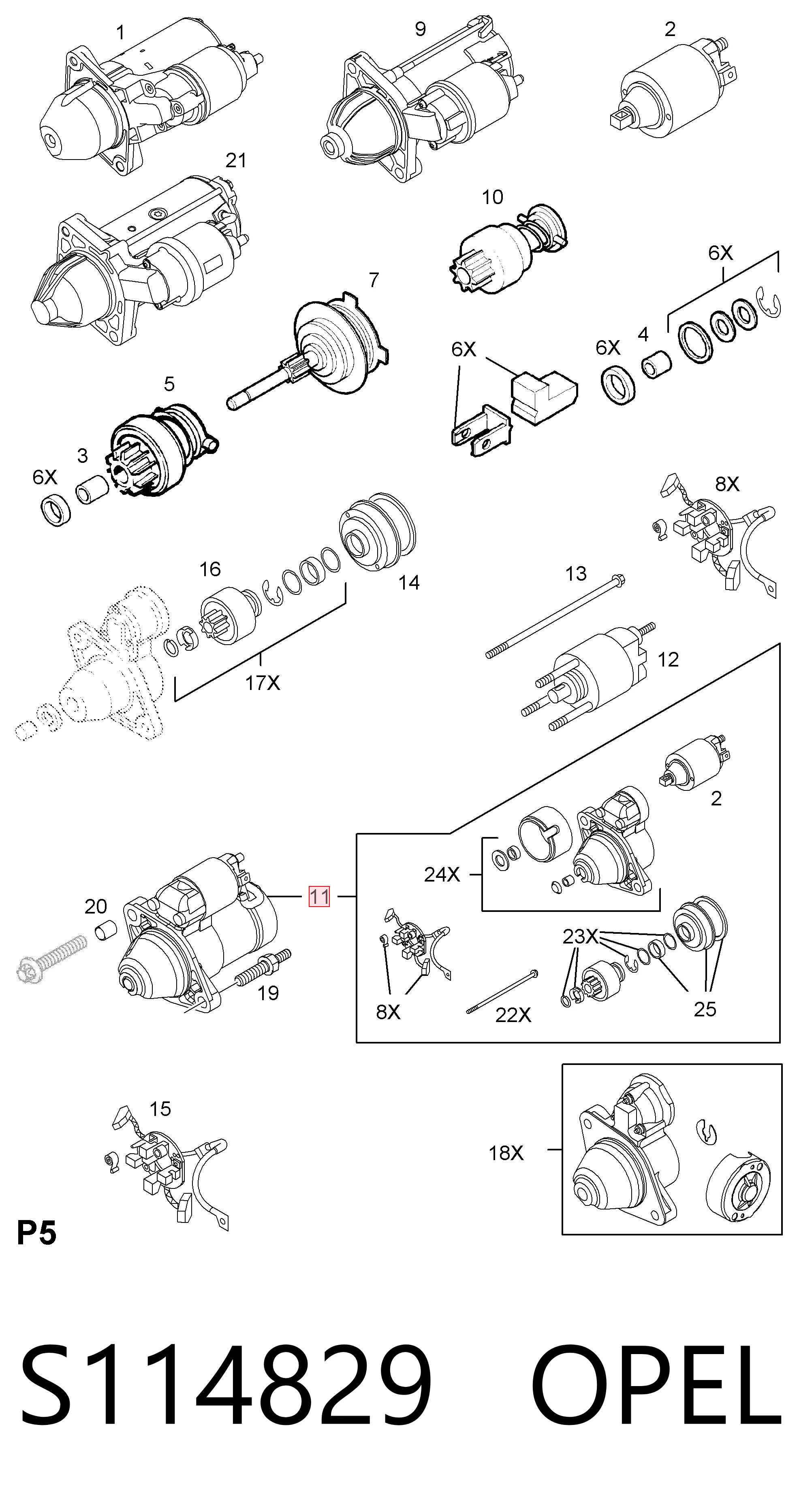 S114829 Opel Arranque motores