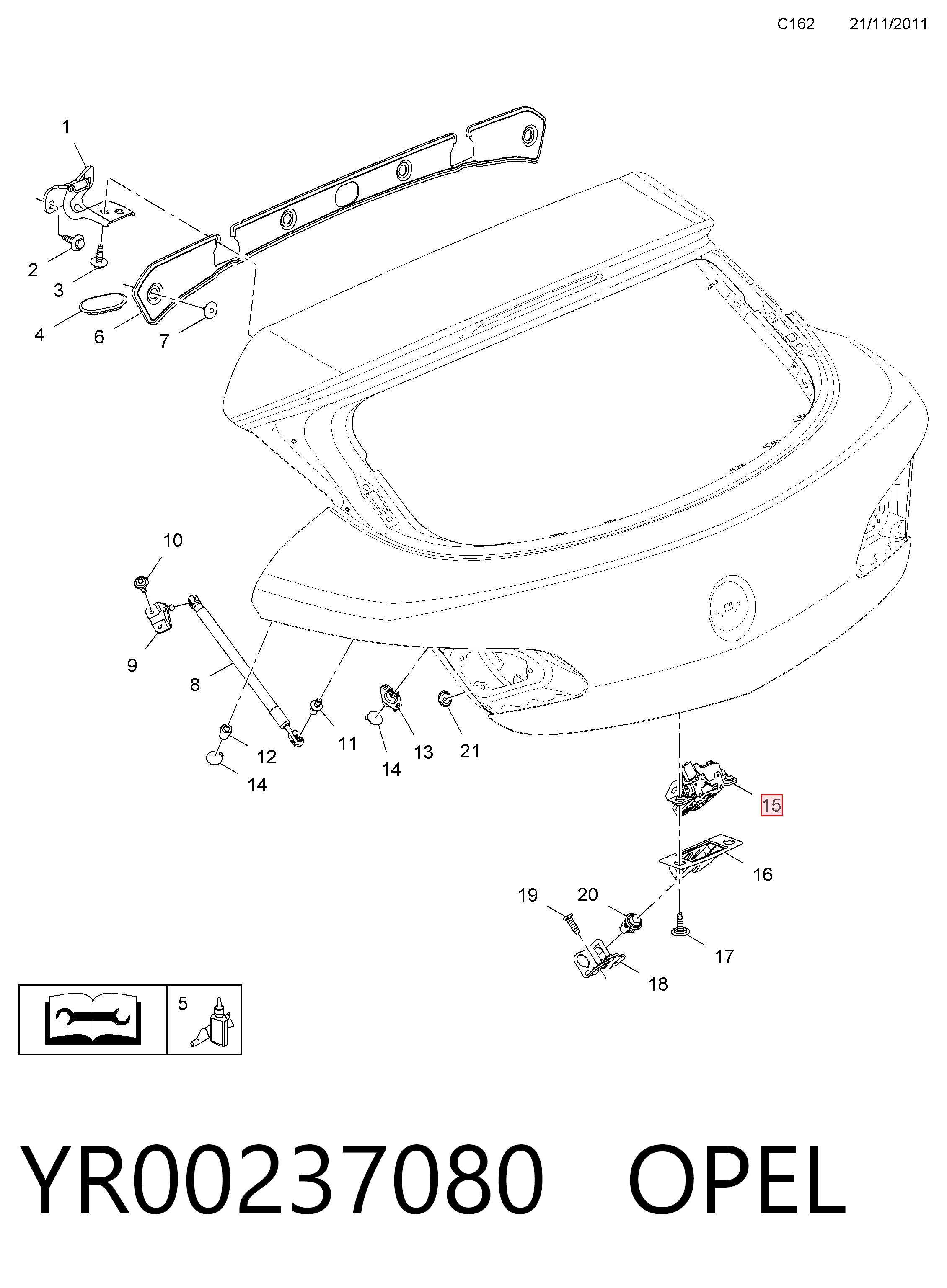 Comprar Cerradura de tapa de maletero Opel Mokka  J13 a bajo precio