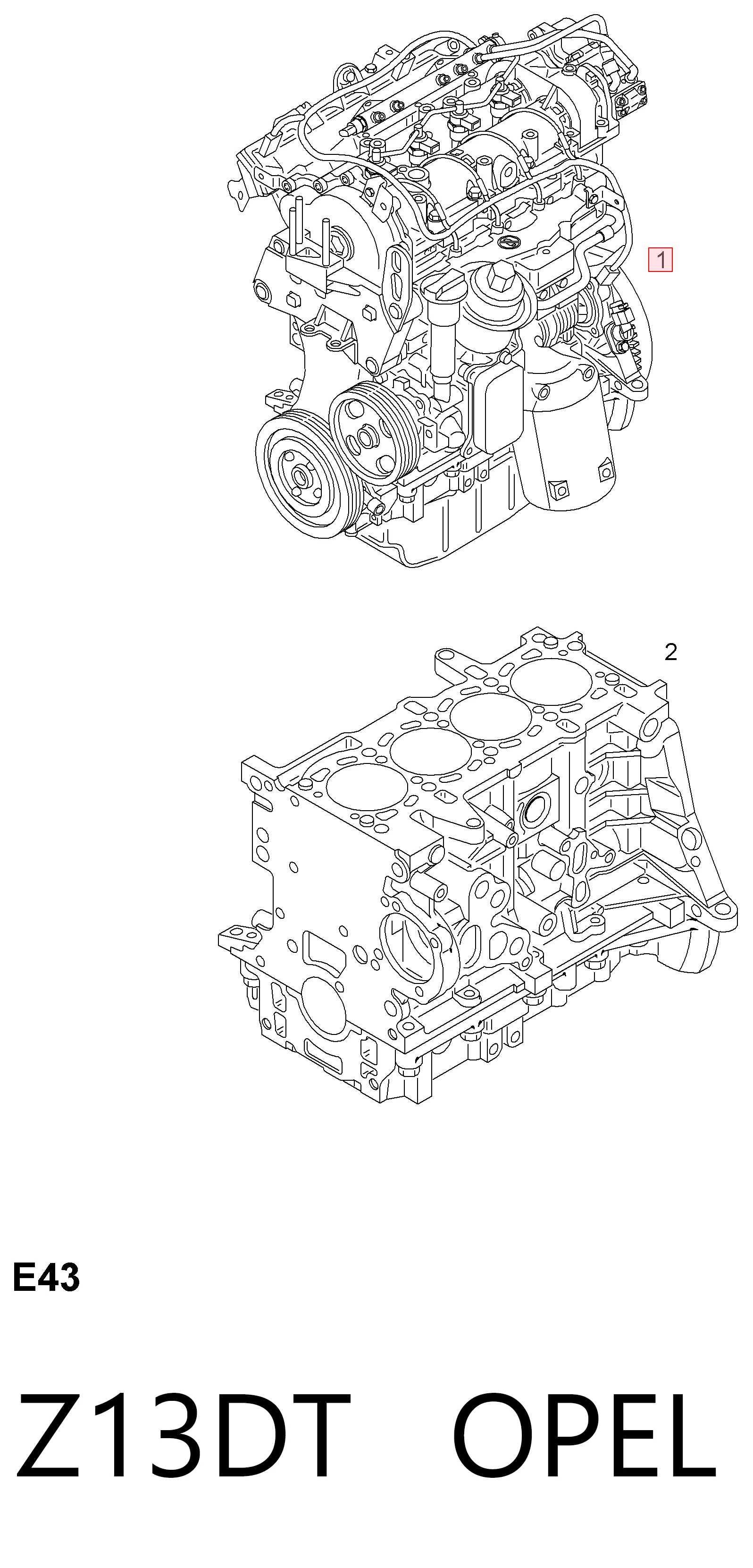 Z13DT Opel Motor completo