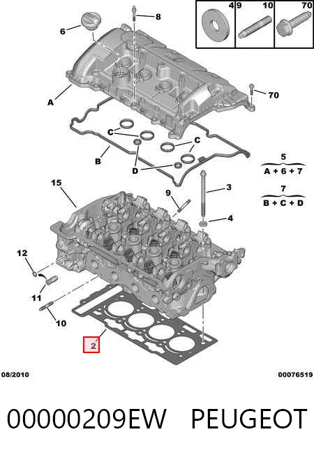 Junta de culata 00000209EW PEUGEOT