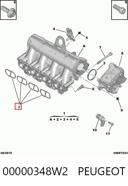 Juego de juntas, colector de admisión para Opel Combo B 