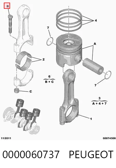 Tornillo de biela 0000060737 PEUGEOT