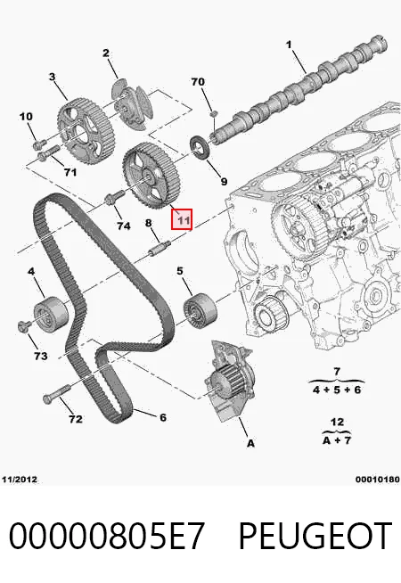 Engranaje árbol de levas para Citroen Berlingo  M