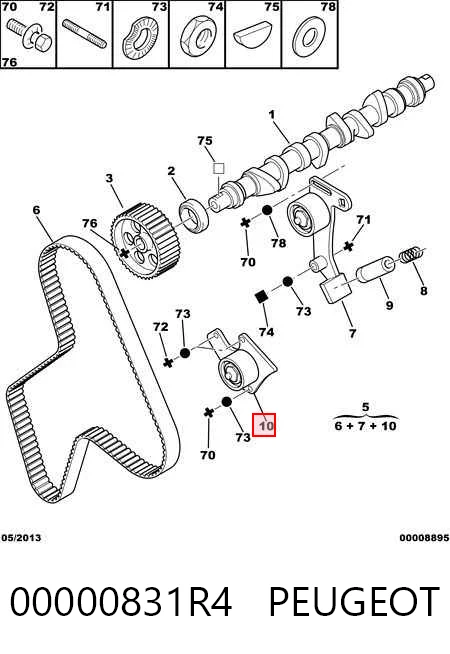 Kit de correa de distribución 00000831R4 PEUGEOT