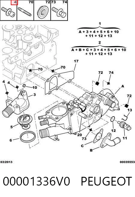 Termostato 00001336V0 PEUGEOT