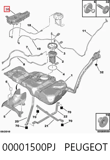 Depósito de aditivos 00001500PJ PEUGEOT