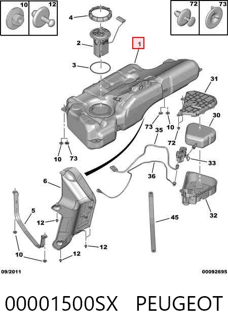 Comprar Depósito de combustible Peugeot 308 I 4A, 4C a bajo precio