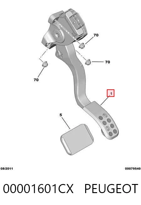 Pedal del acelerador para Citroen C4 B7