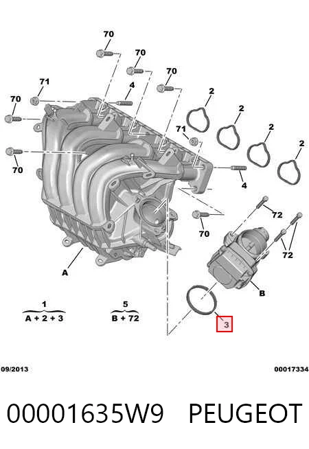 Junta del cuerpo de mariposa para Peugeot Expert  VF