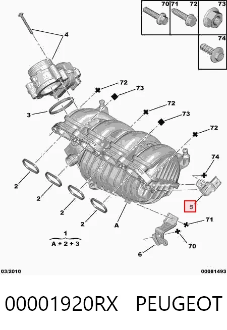 00001920RX Peugeot/Citroen Sensor De Presion Del Colector De Admision