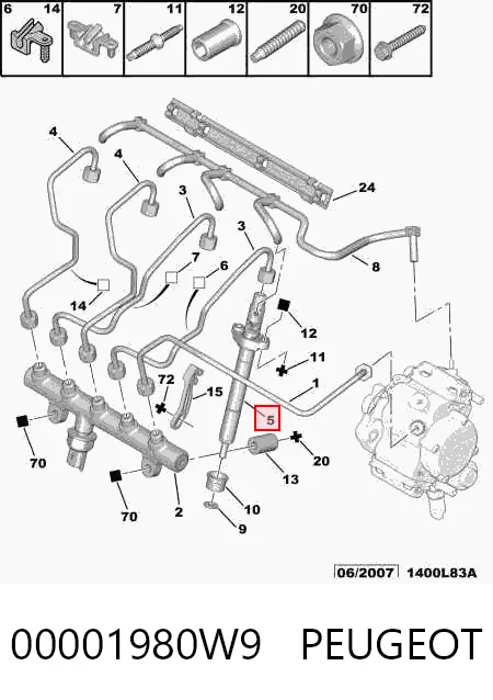 Inyector 9656389980 VAG