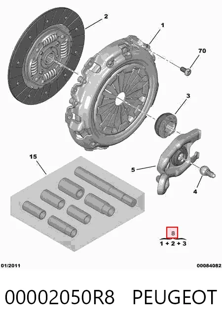 Kit de embrague 00002050R8 PEUGEOT