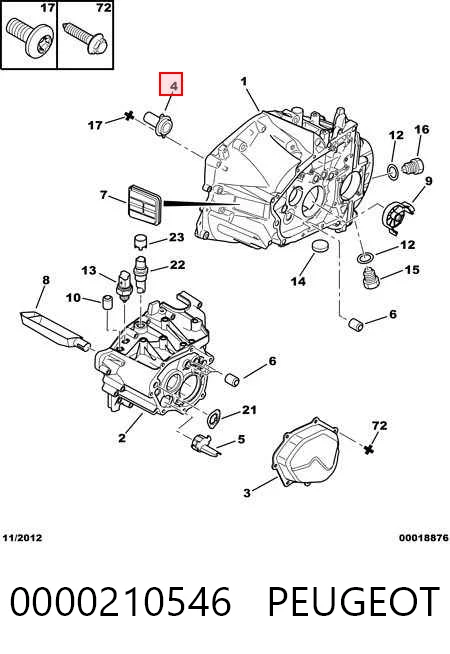 Guía del cojinete de desembrague 0000210546 PEUGEOT