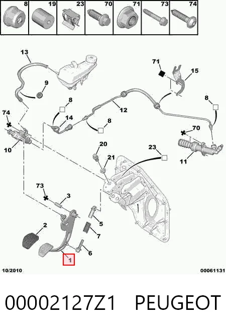 Pedal embrague para Citroen Jumpy