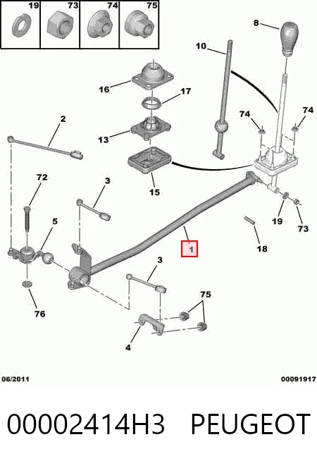 Palanca de cambios para Peugeot Partner 5F