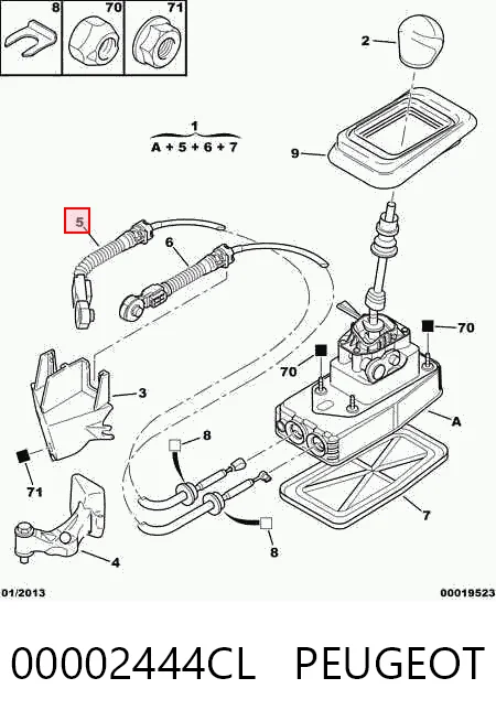 Cables de caja de cambios 00002444CL PEUGEOT