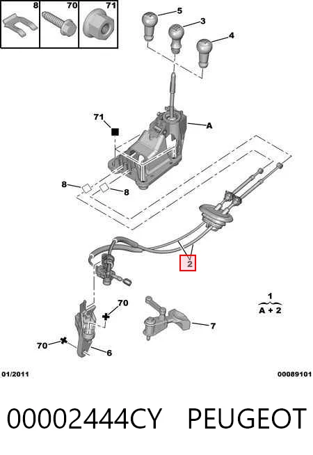 Cables de caja de cambios para Peugeot 207 WA, WC
