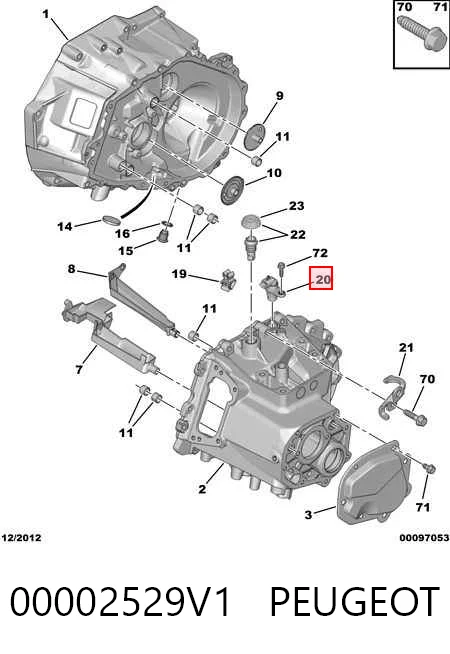 Sensor de velocidad para Peugeot 208 CA, CC