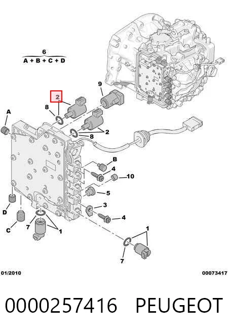 0000257416 Peugeot/Citroen Solenoide de transmisión automática
