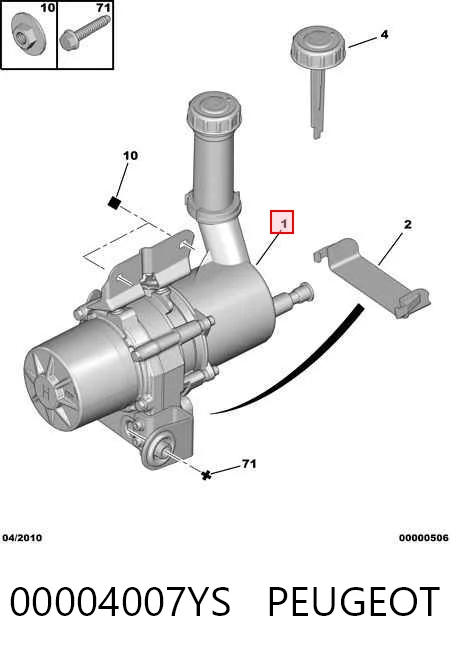 Bomba de dirección asistida 00004007YS PEUGEOT