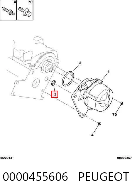 Junta de la bomba de vacío 0000455606 PEUGEOT