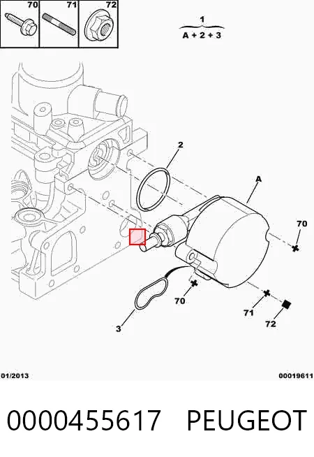 Junta de la bomba de vacío 0000455617 PEUGEOT