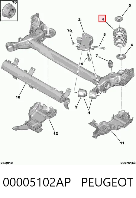 Muelle trasero Citroen C3  (2009-2026)