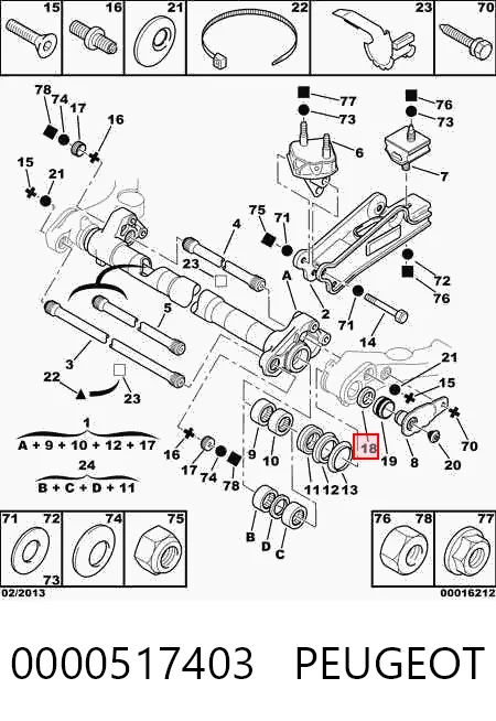 Buje de la barra reactiva trasero 00550806 Scania