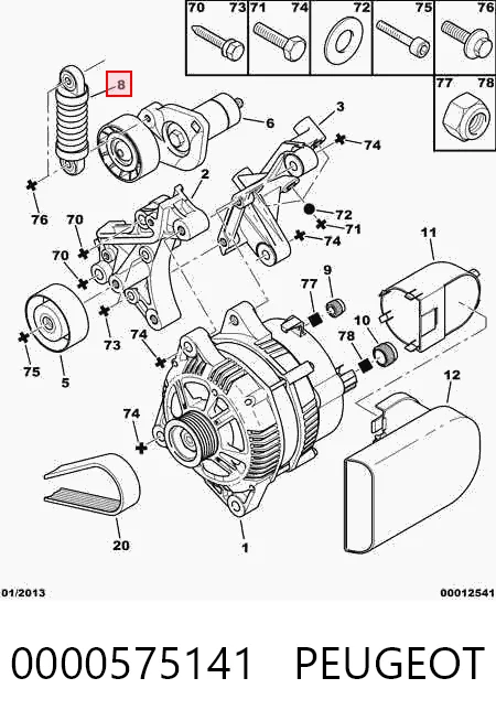 Comprar 9620038880 Fiat/Alfa/Lancia Tensor de correa poli V 