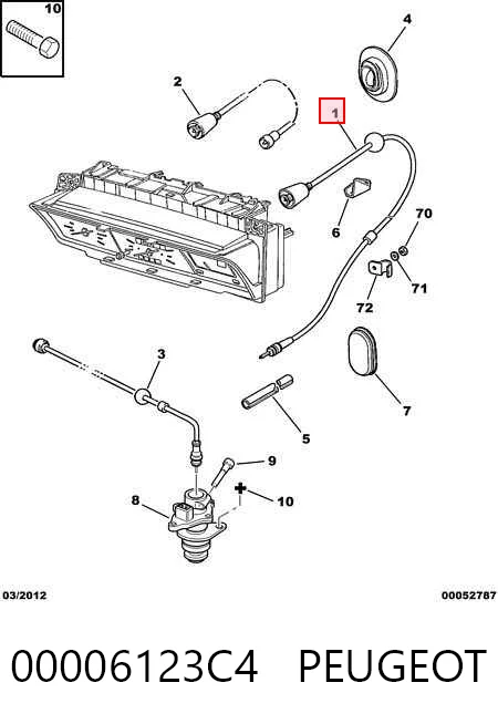 Cable del velocímetro Peugeot 205 II (20A, C)
