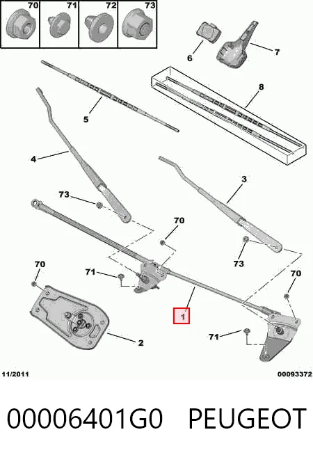 Trapezio del limpiaparabrisas Citroen Berlingo (M)