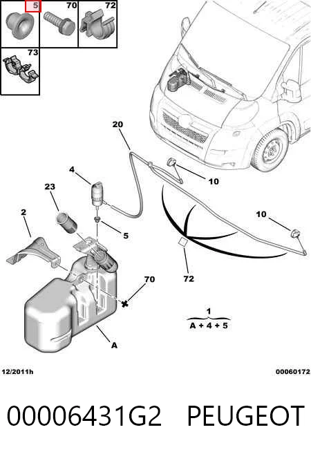 Deposito de agua de limpiaparabrisas Fiat Ducato III