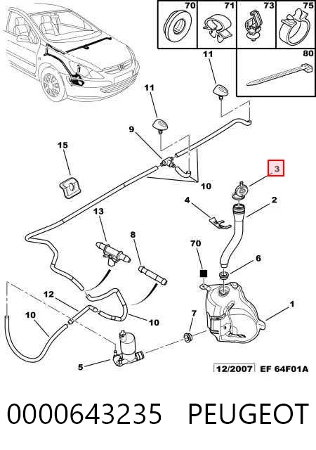 Comprar Tapa del depósito del limpiaparabrisas Citroen Jumpy I U6U a bajo precio