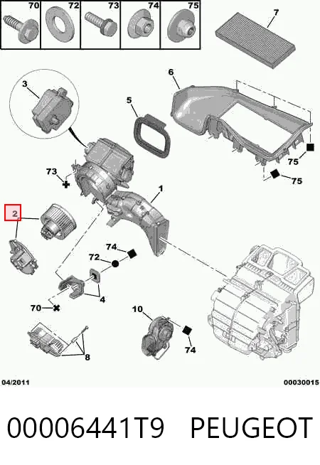 Precio del repuesto Ventilador interior C8  monovolumen