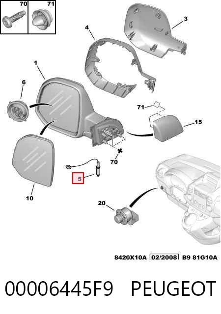 00006445F9 Peugeot/Citroen Sensor de temperatura ambiente
