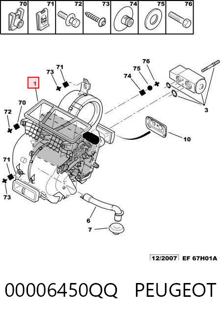 Evaporador de aire acondicionado 00006450QQ PEUGEOT