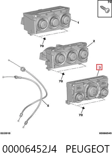 Módulo de modos de calefacción/aire acondicionado 00006452J4 PEUGEOT