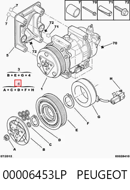 Polea del compresor del aire acondicionado Citroen C3 I (2002-2009)