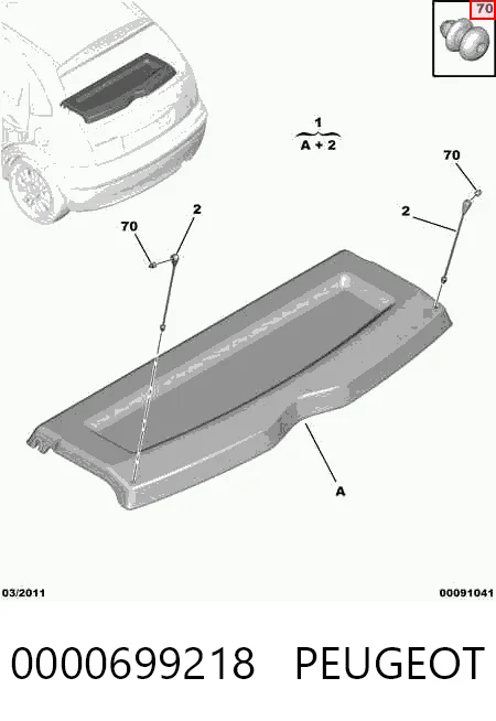 7903077159 General Motors Clip de estante del habitáculo