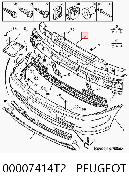 Refuerzo paragolpes delantero Citroen Xsara  (N2)