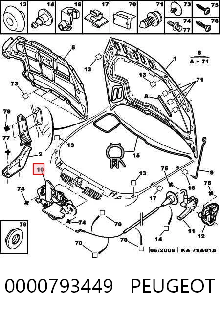 Cerradura de capó Peugeot 206 SW familiar (2E, K) (2002 - 2006) precio, desde 26,14 EUR