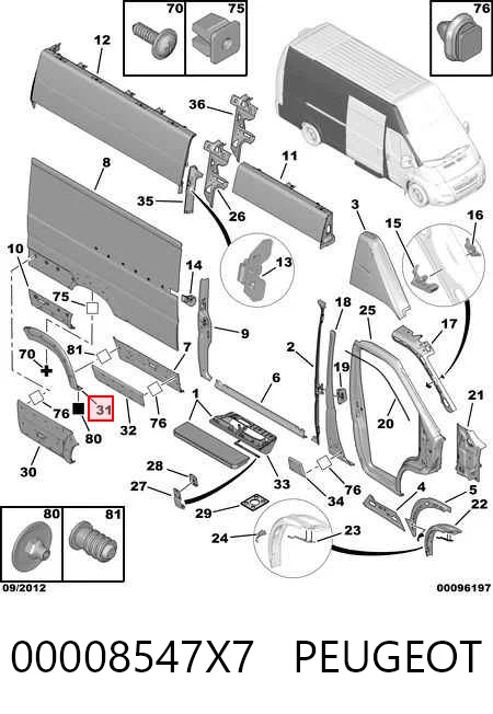 Aletín guardabarros trasero derecho Chrysler 735422800