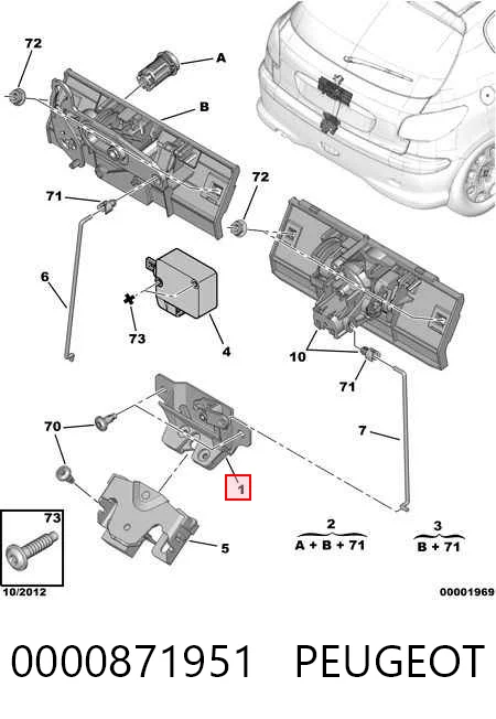 Cerradura de portón trasero Peugeot 306 hatchback (7A) (1993 - 2001) precio, desde 26,14 EUR